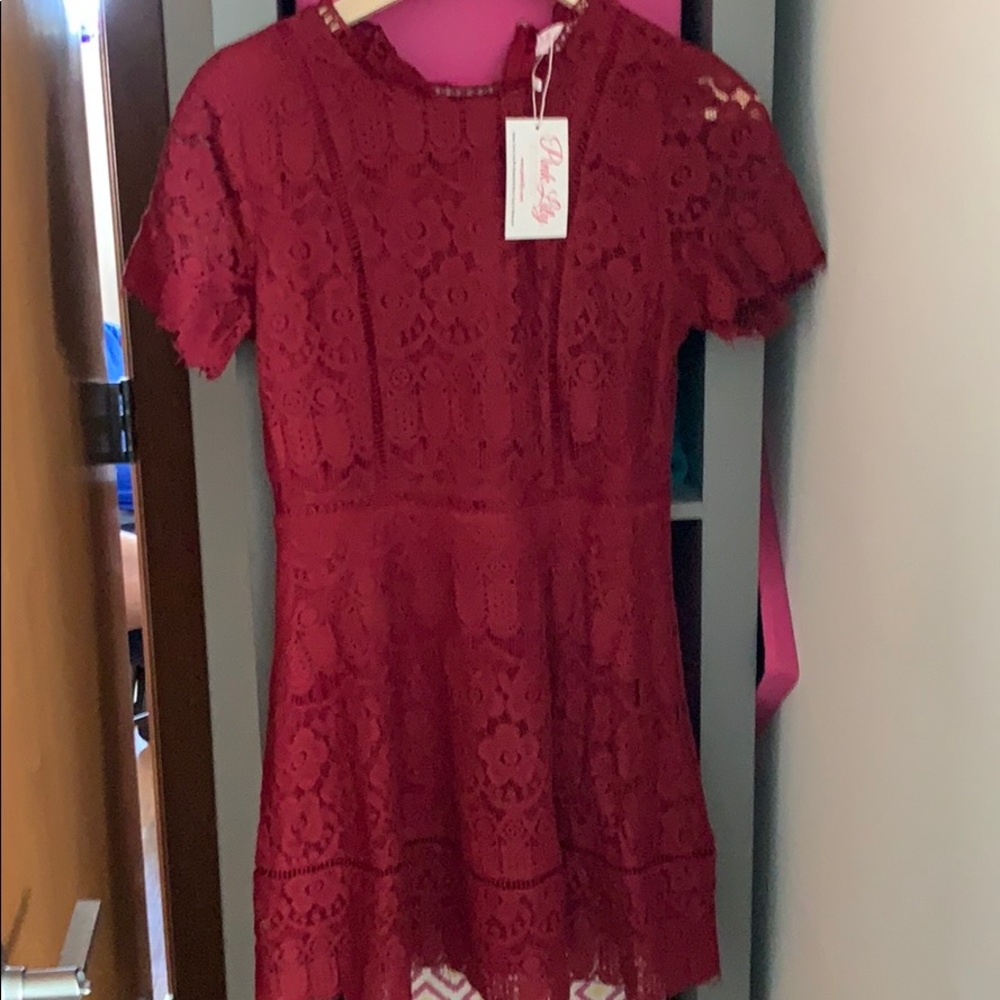 Lace red dress